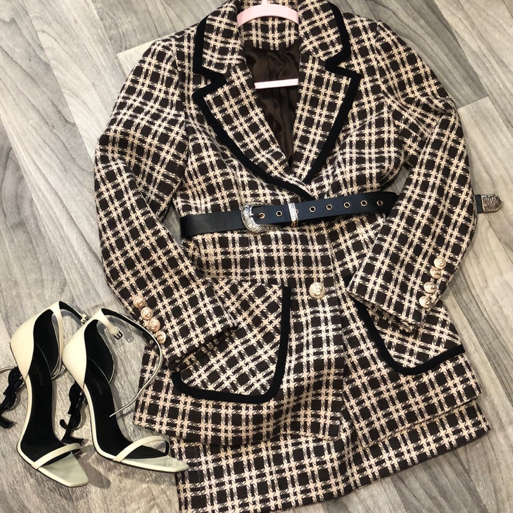 Cute set jacket with skirt